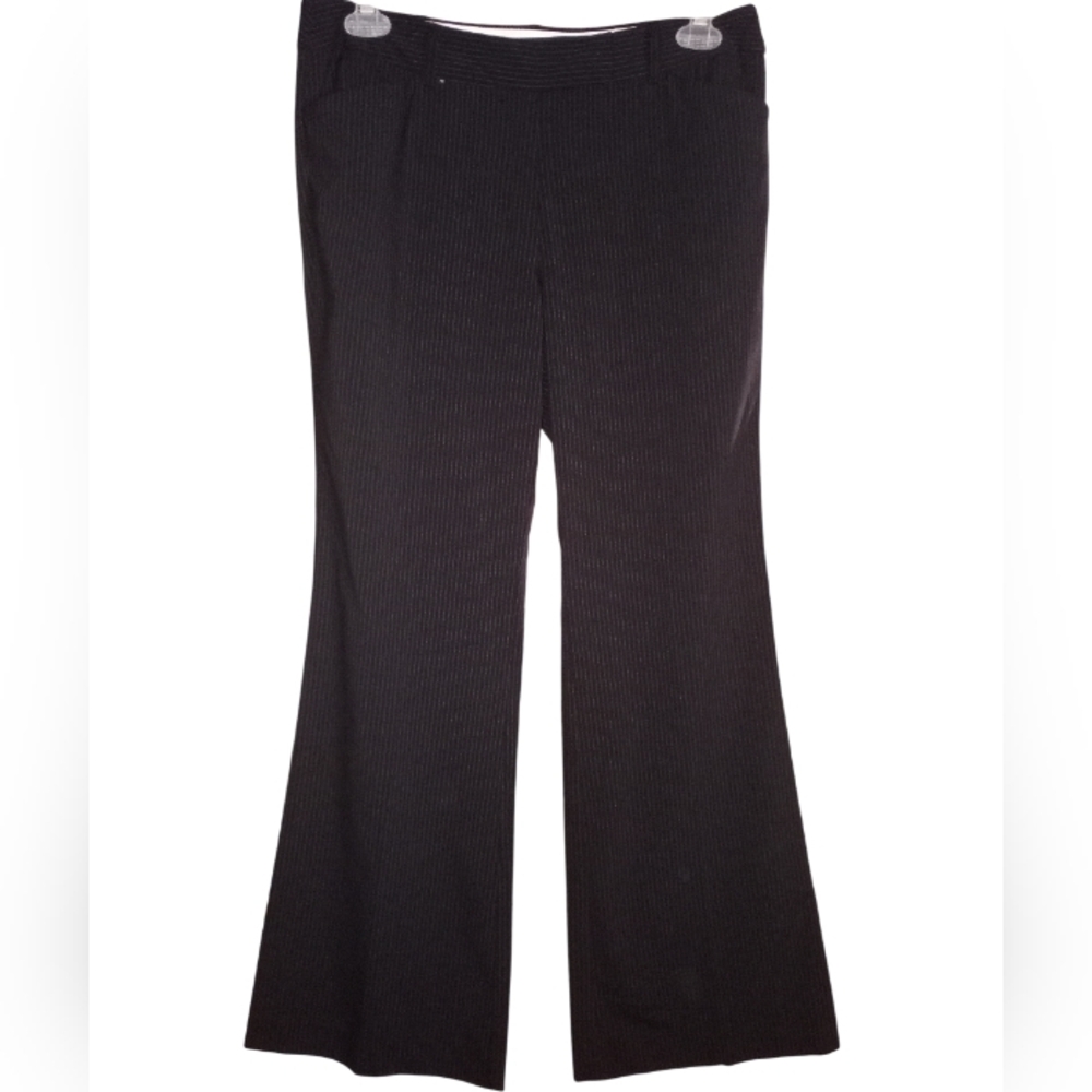 Women's George London Fit Black Pin Strip Dress Pants Slacks Size 12